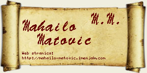 Mahailo Matović vizit kartica